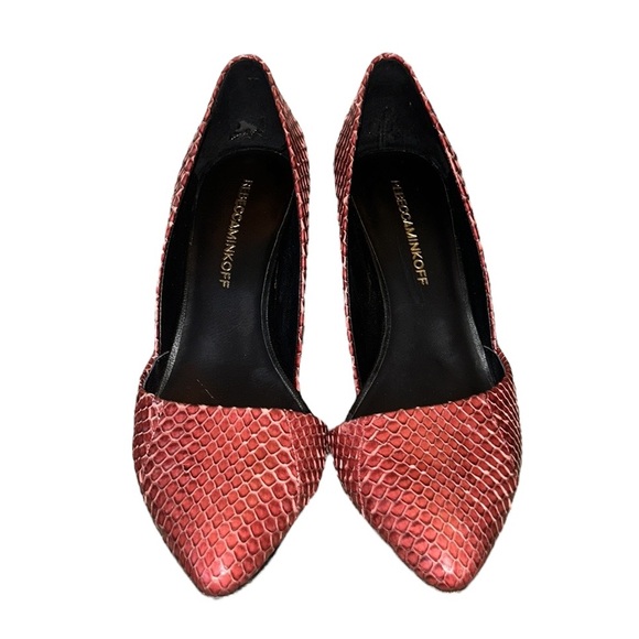 Rebecca Minkoff Paprika Python Leather Snakeskin Brie D’Orsay Heels - 7 - Picture 9 of 16